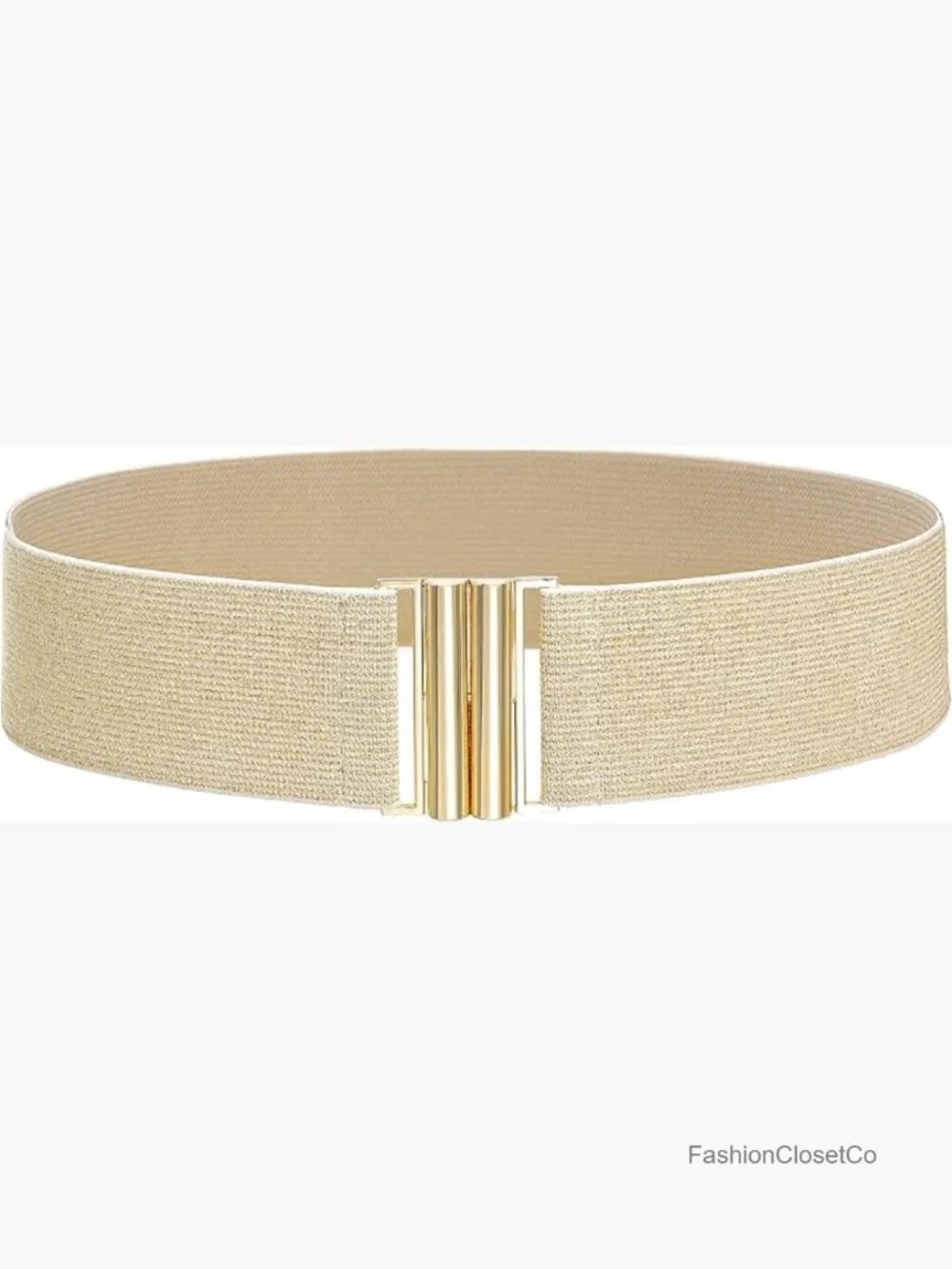 Wide Stretchy Waist Belt with Alloy Buckle for Dresses